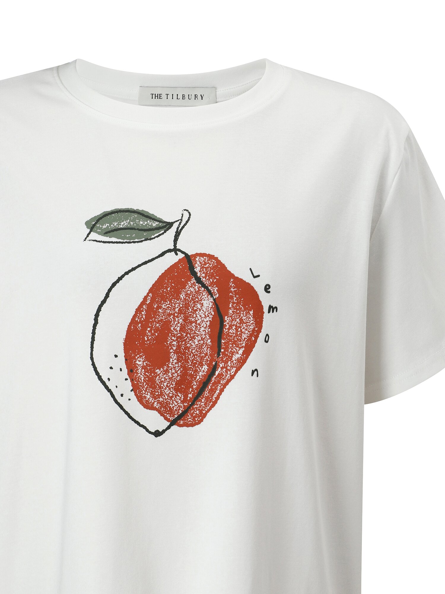 스판 블렌드 아트워크 라운드넥 티셔츠 (WHITE)