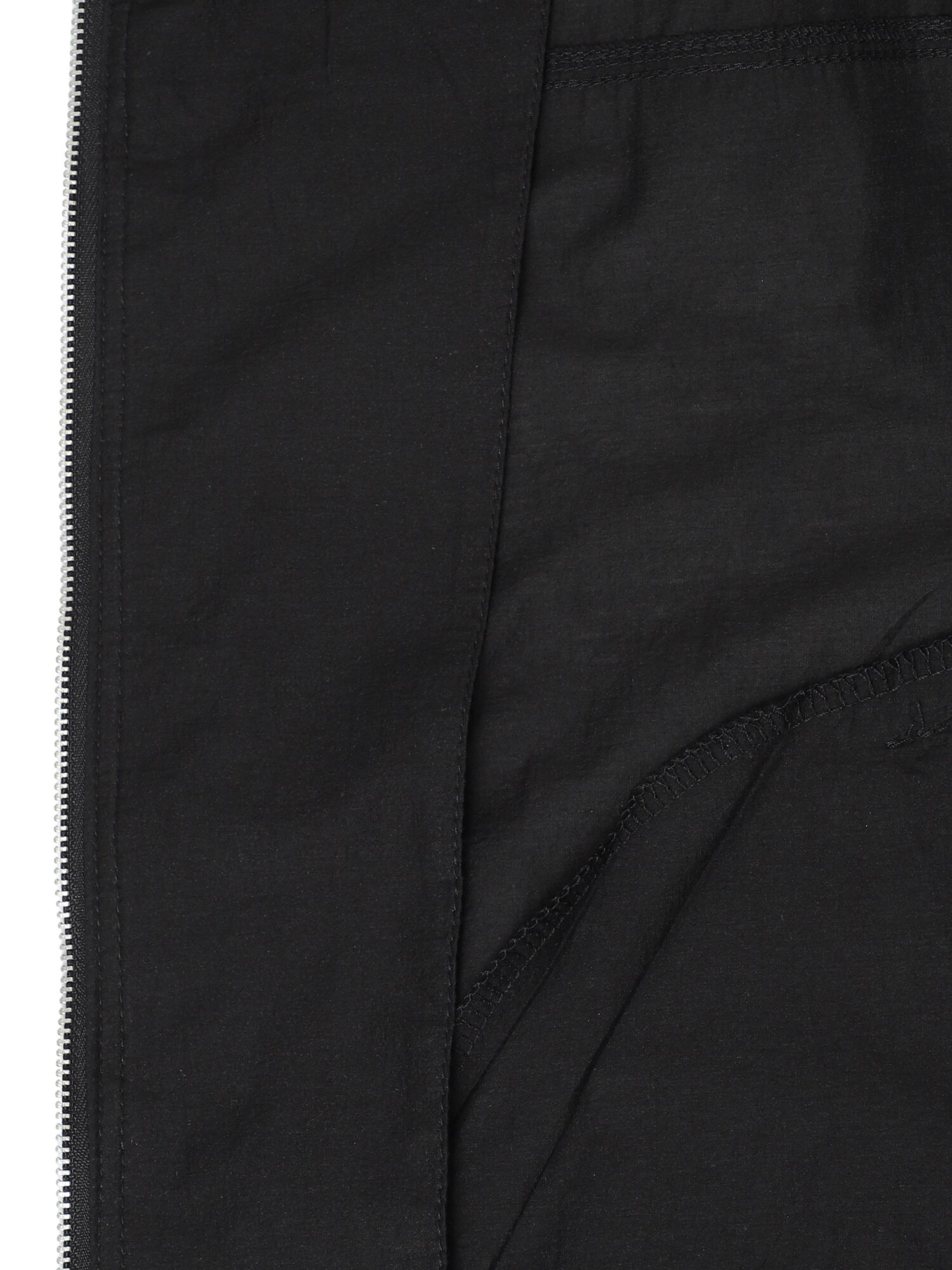 코튼 블렌드 하이넥 집업 점퍼 (BLACK)