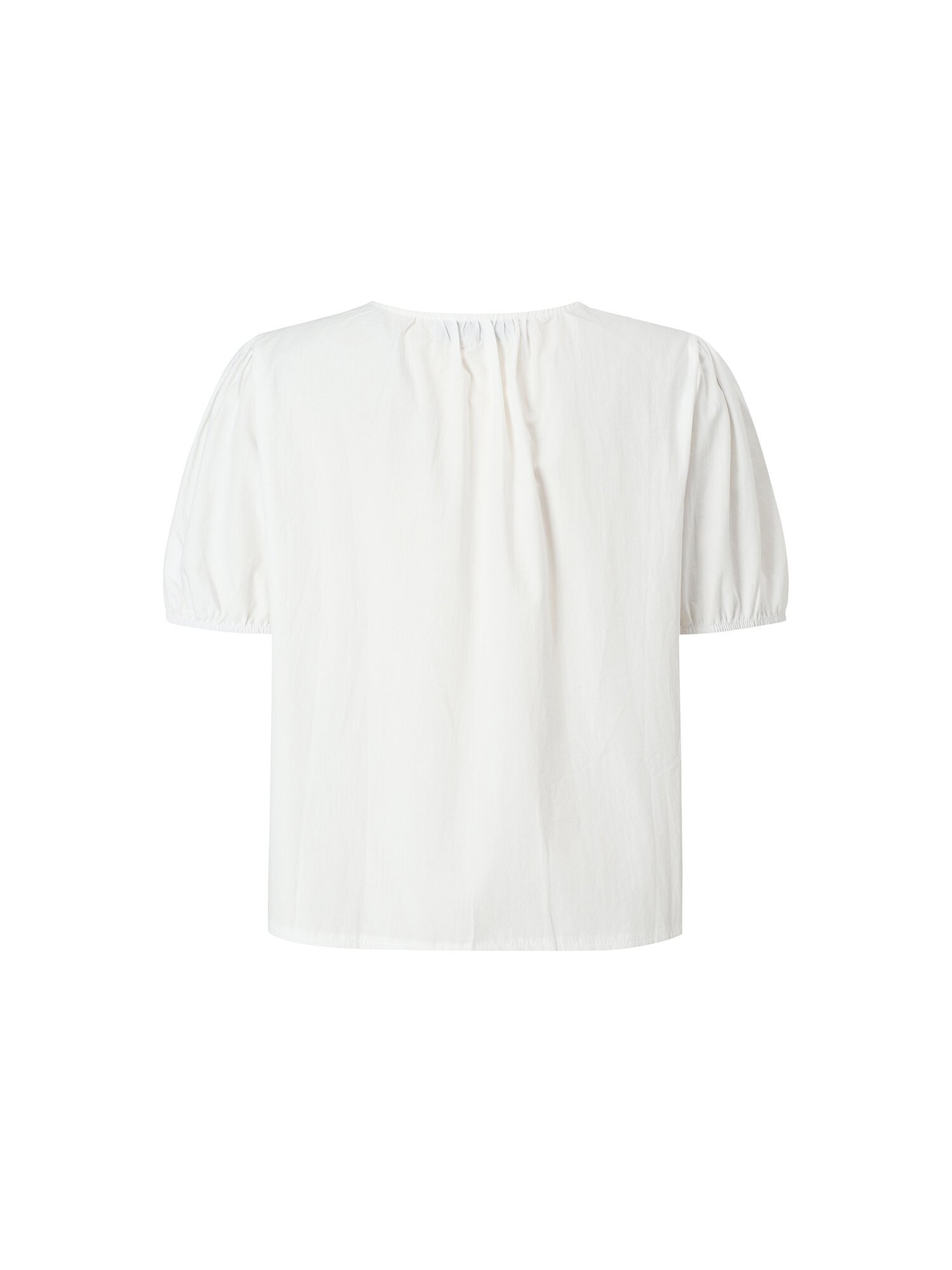 핀 턱 라운드넥 셔링 블라우스 (WHITE)