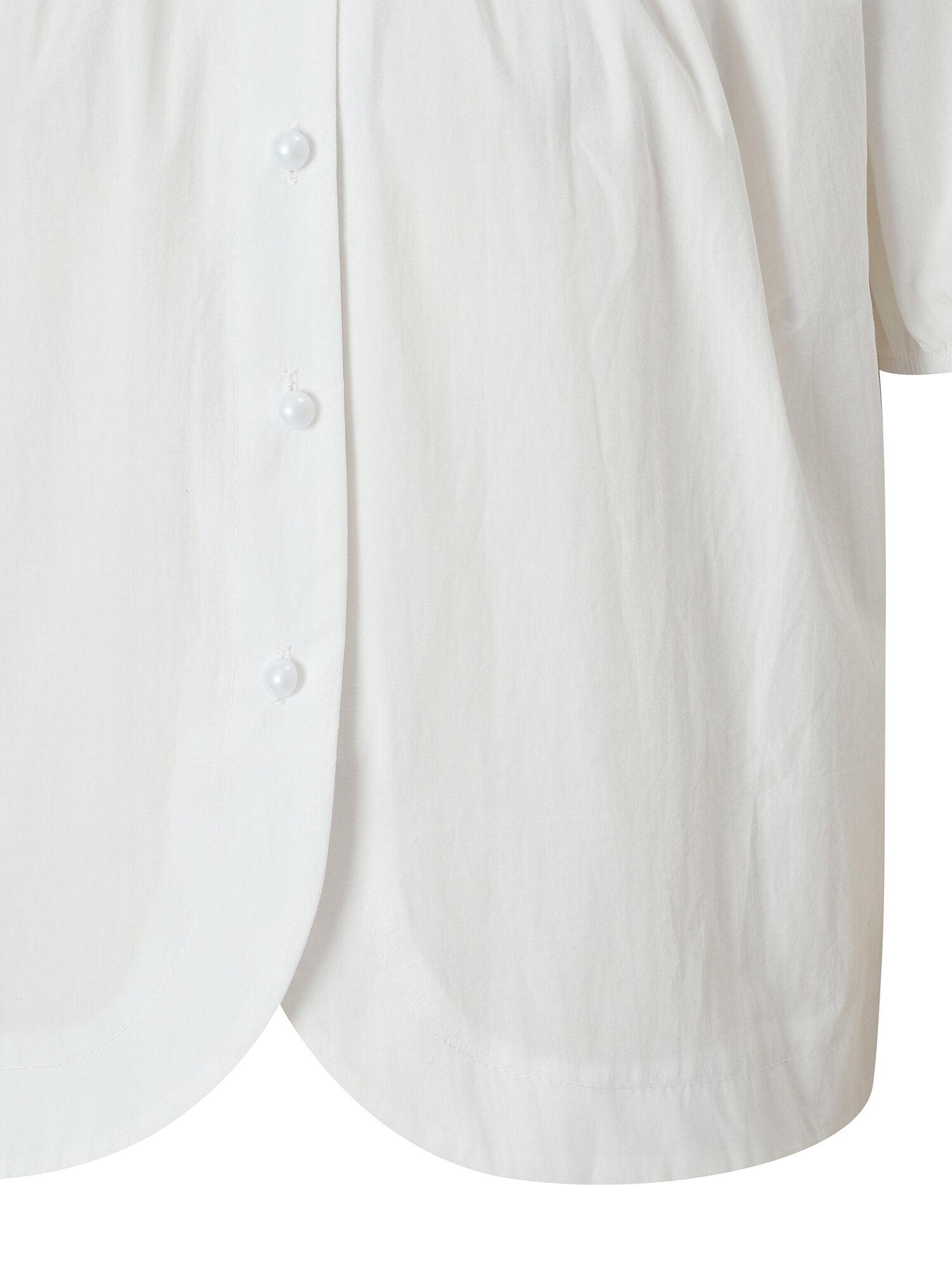 핀 턱 라운드넥 셔링 블라우스 (WHITE)