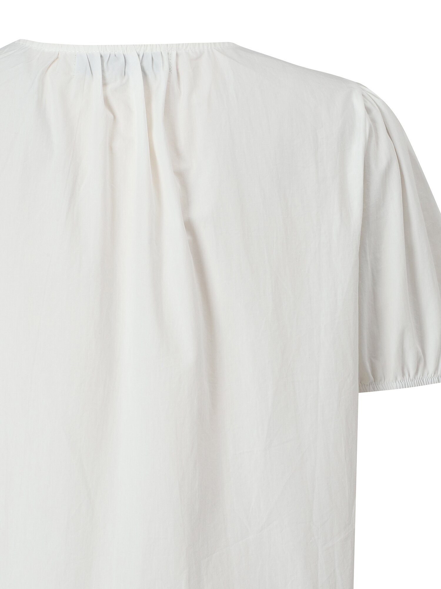 핀 턱 라운드넥 셔링 블라우스 (WHITE)