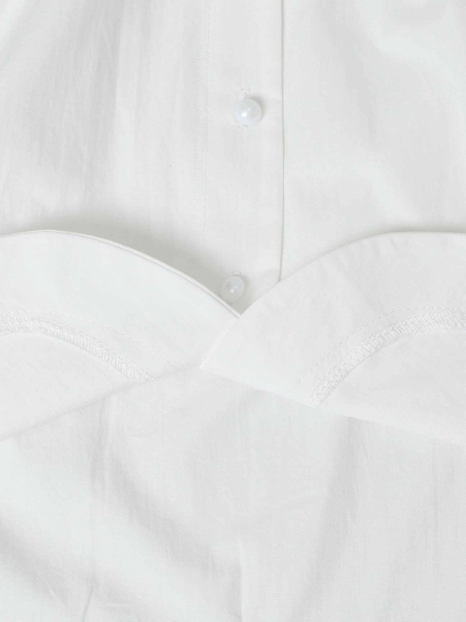 핀 턱 라운드넥 셔링 블라우스 (WHITE)