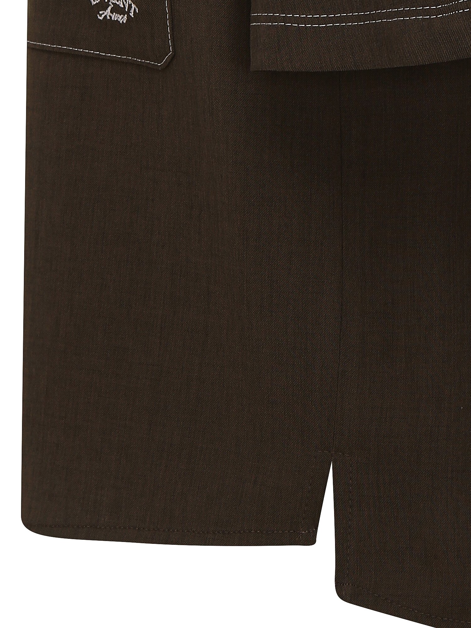 스티치 와이드 칼라 블라우스 (BROWN)