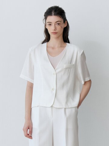 SINGLE BUTTON SUMMER JACKET (WH)