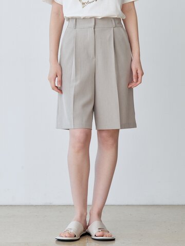 TUCK WIDE HALF SLACKS (BGY)