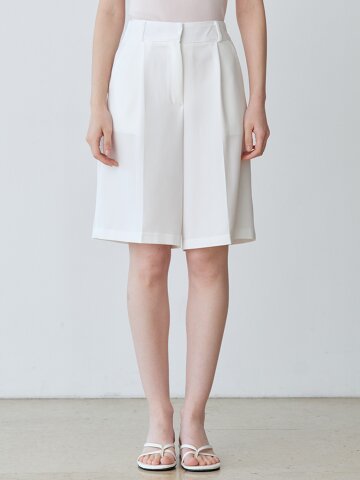 TUCK WIDE HALF SLACKS (IV)