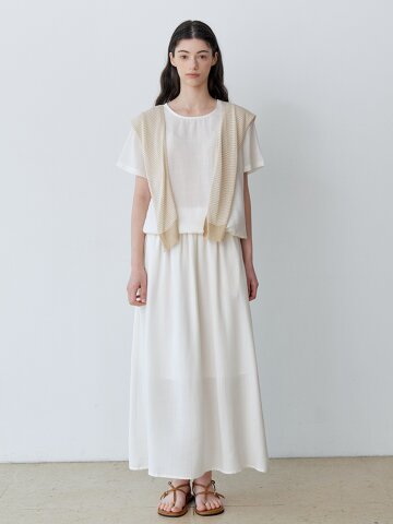 PUFF BLOUSE+EASY SKIRT SET (CR)