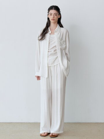 SHIRT LAYERED TOP WIDE PANTS 3PCS SET