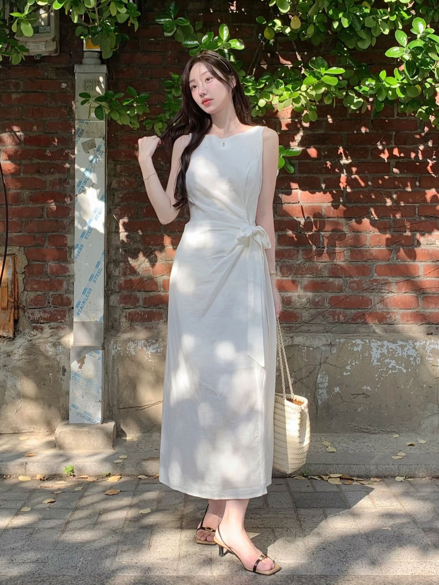 [연우님 Pick] WRAP RIBBON SLEEVELESS LONG DRESS (IV)