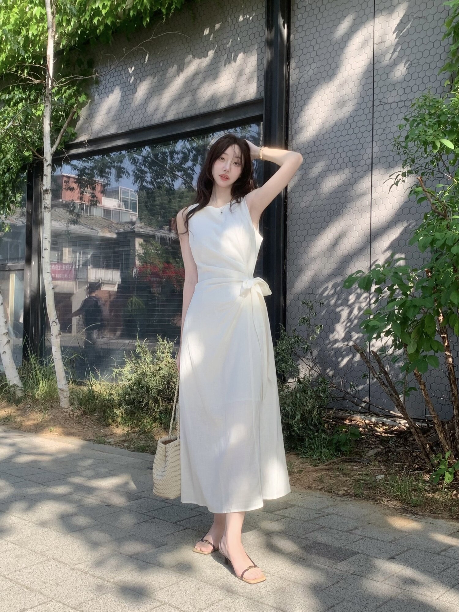 [연우님 Pick] WRAP RIBBON SLEEVELESS LONG DRESS (IV)