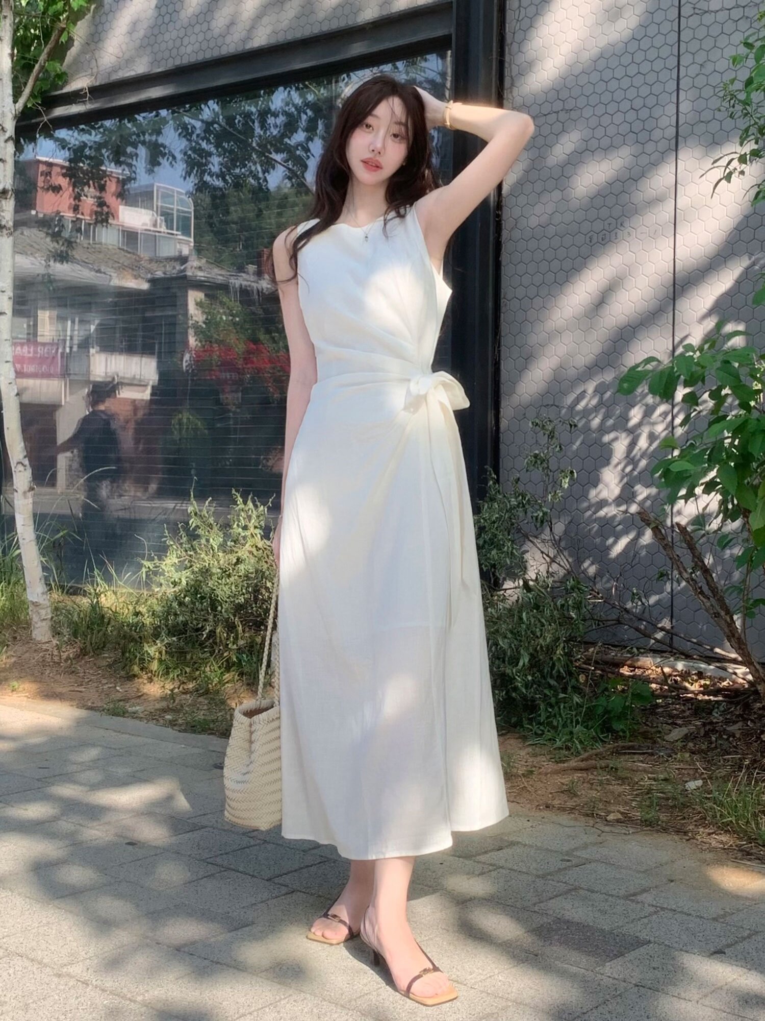 [연우님 Pick] WRAP RIBBON SLEEVELESS LONG DRESS (IV)