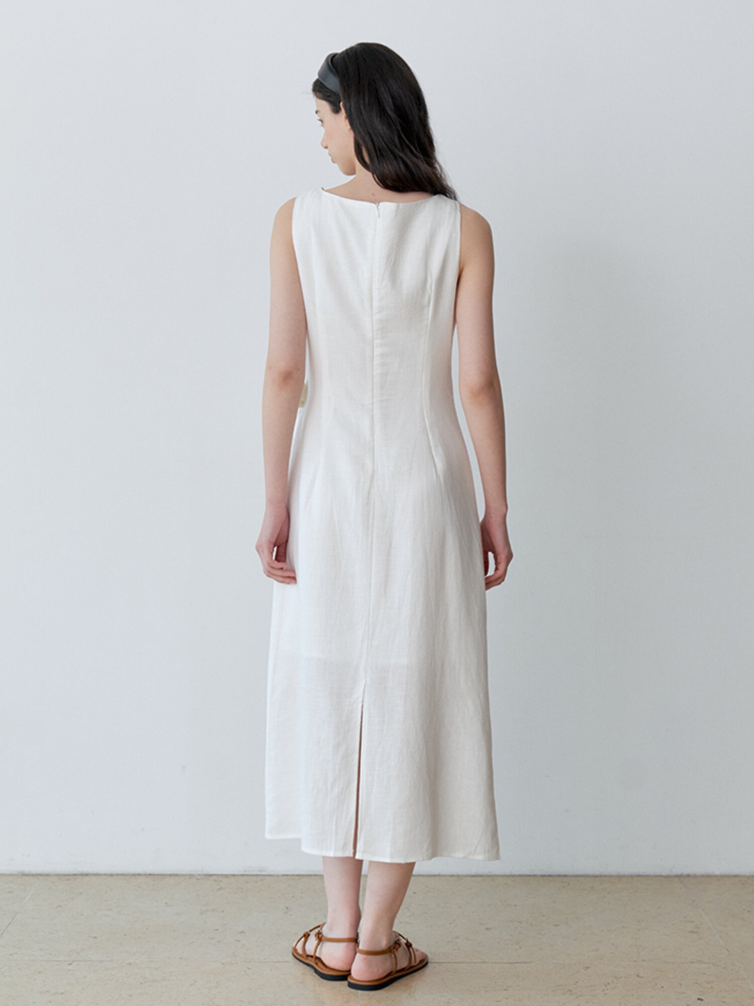 [연우님 Pick] WRAP RIBBON SLEEVELESS LONG DRESS (IV)