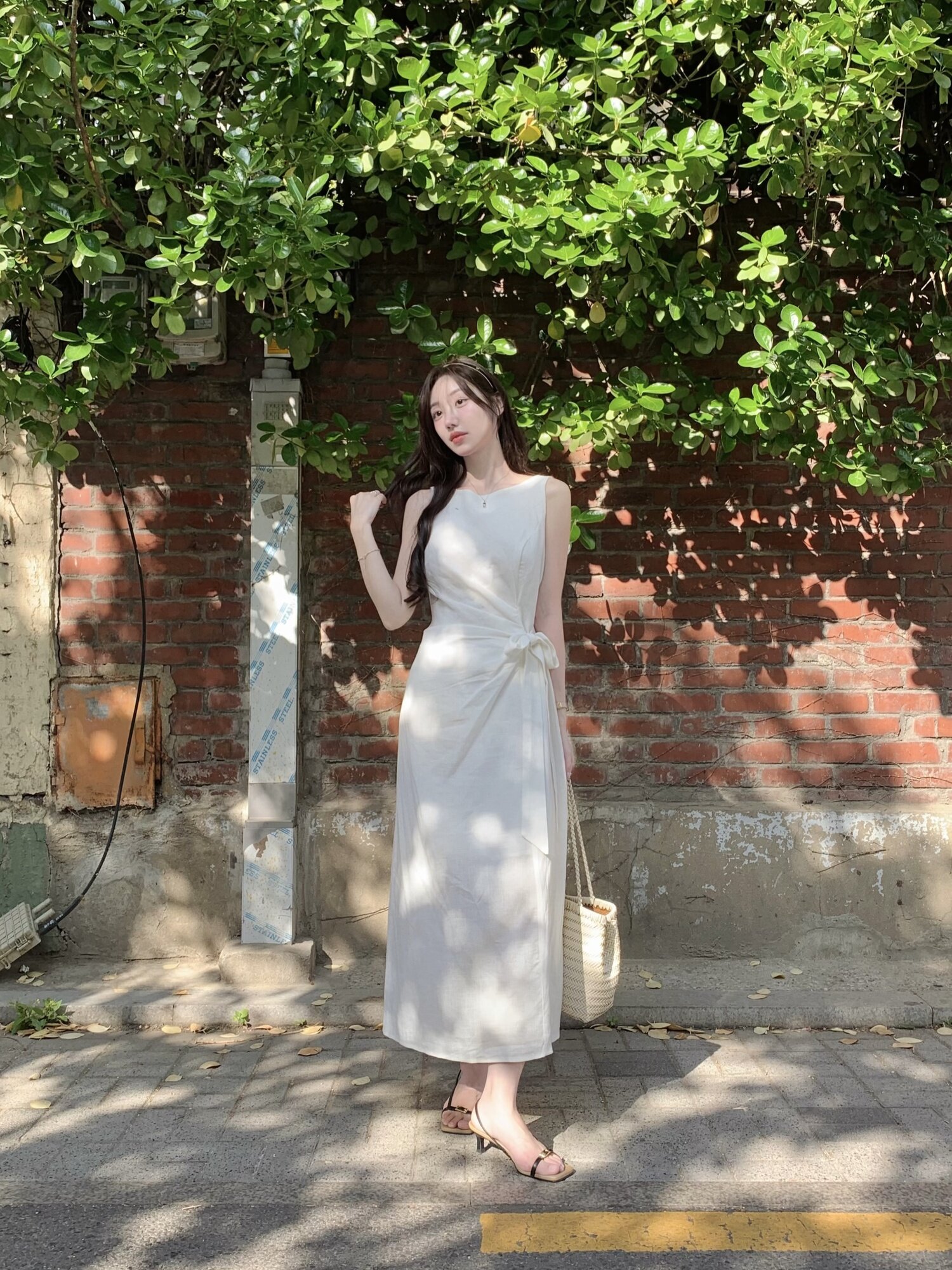 [연우님 Pick] WRAP RIBBON SLEEVELESS LONG DRESS (IV)