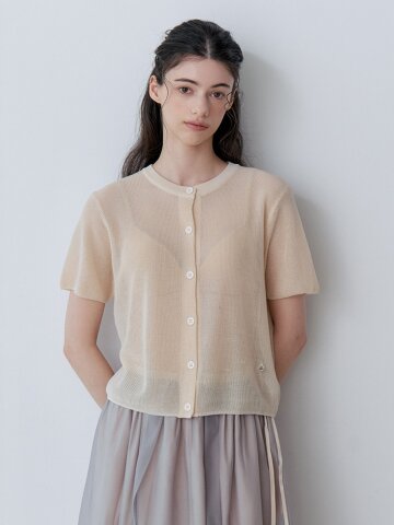 AIR HIGH GAUGE SHORT SLEEVE CARDIGAN (LBE)