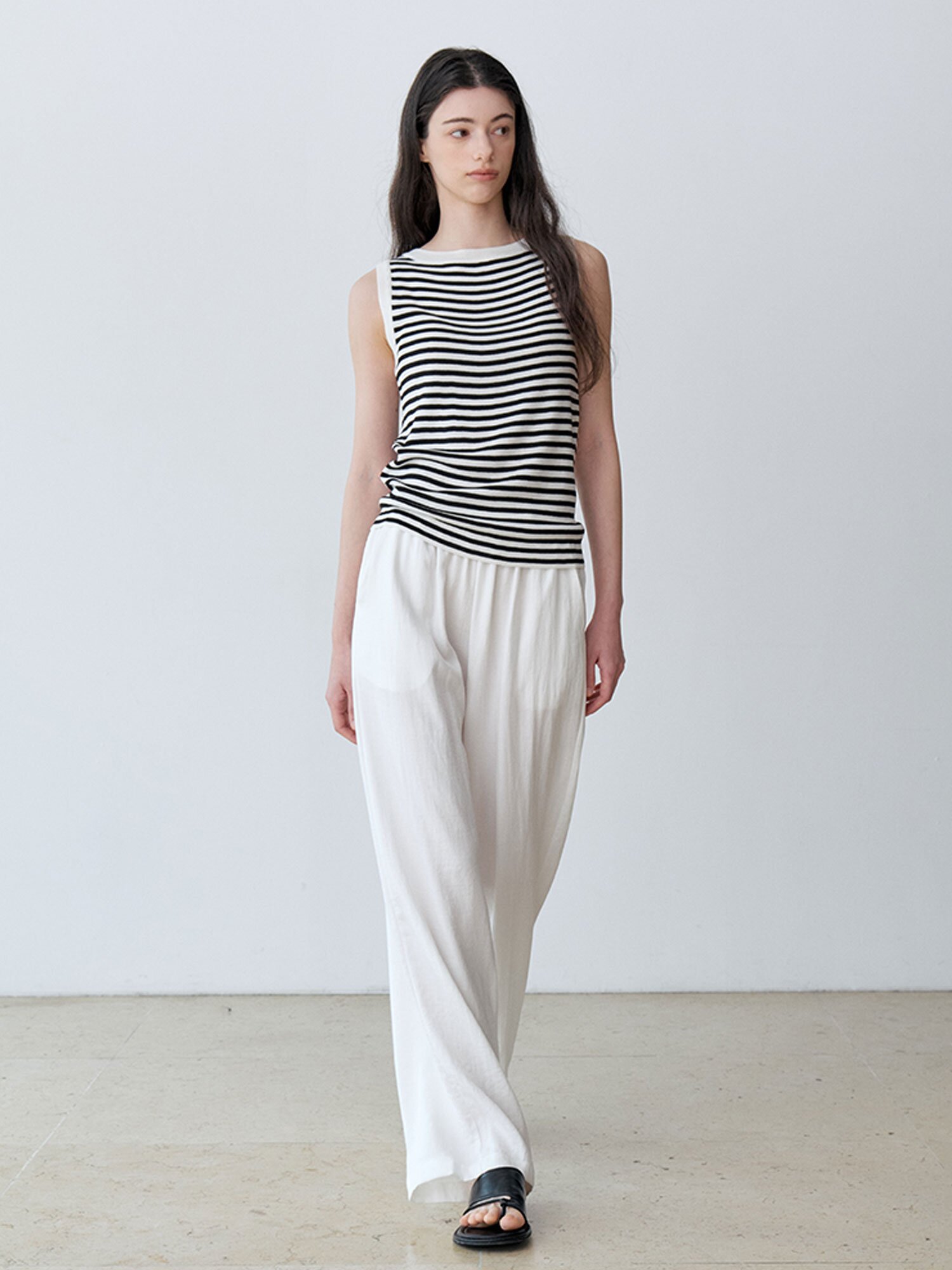 NATURAL STRING WIDE PANTS (IV)
