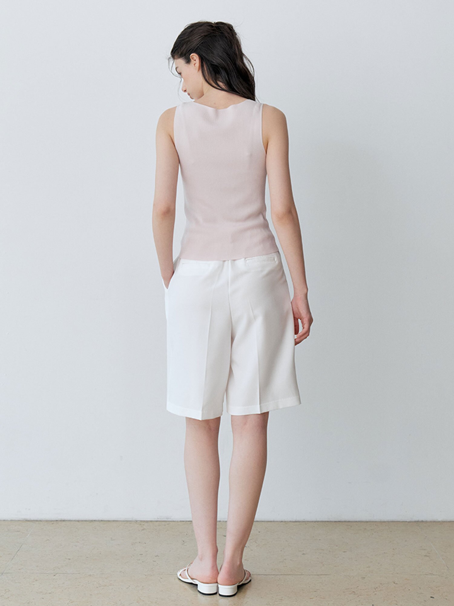 [쿨터치 기본템] COOL STRETCH V SLEEVELESS KNIT (4COLOR)