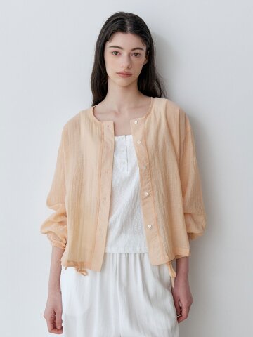 SEMI-SHEER BUTTON CARDIGAN (LOR)