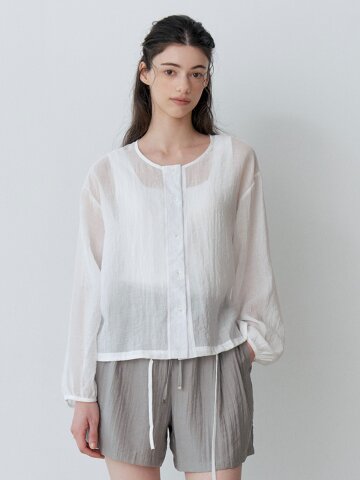 SEMI-SHEER BUTTON CARDIGAN (IV)