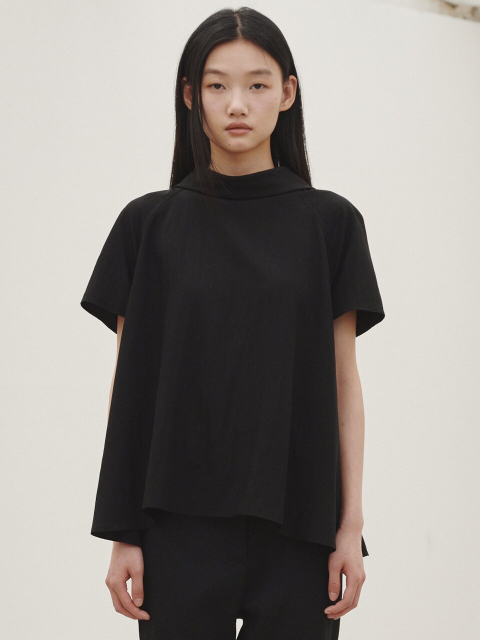 투웨이 플레어 블라우스 - 블랙 / Two-way Flare Blouse - Black