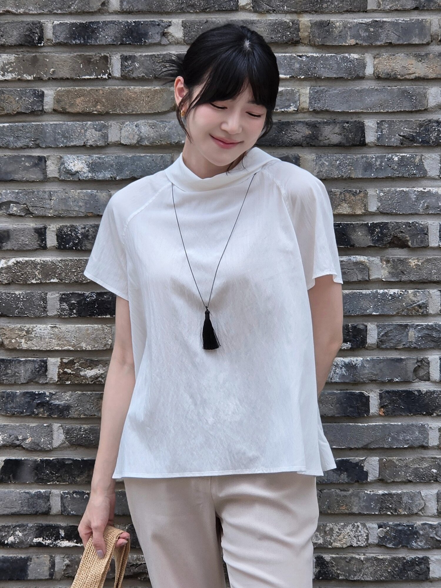 투웨이 플레어 블라우스 - 아이보리 / Two-way Flare Blouse - Ivory