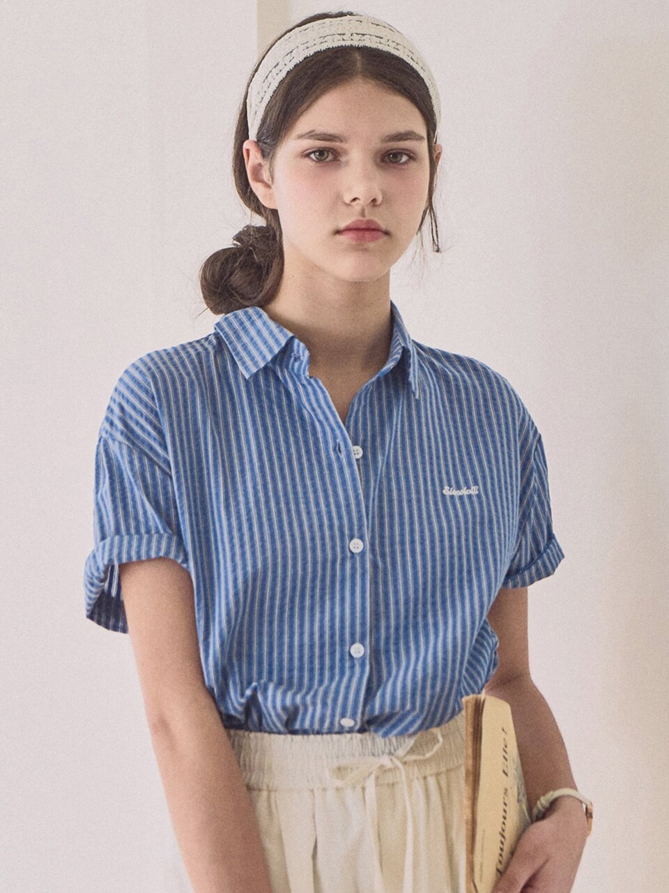 [3차] Nover stripe half shirt_2 Colors