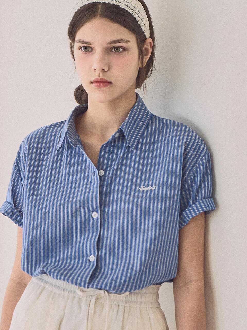 [3차] Nover stripe half shirt_2 Colors