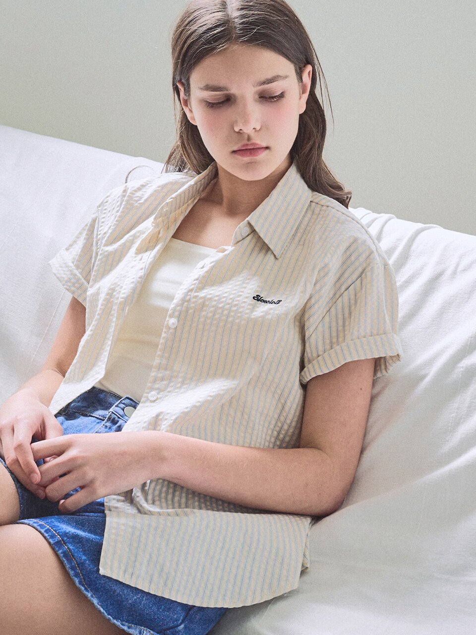 [3차] Nover stripe half shirt_2 Colors