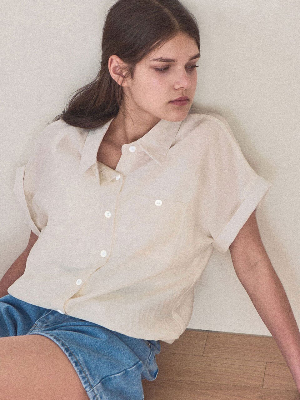 [3차] Linen string pocket sleeve shirt_3 Colors