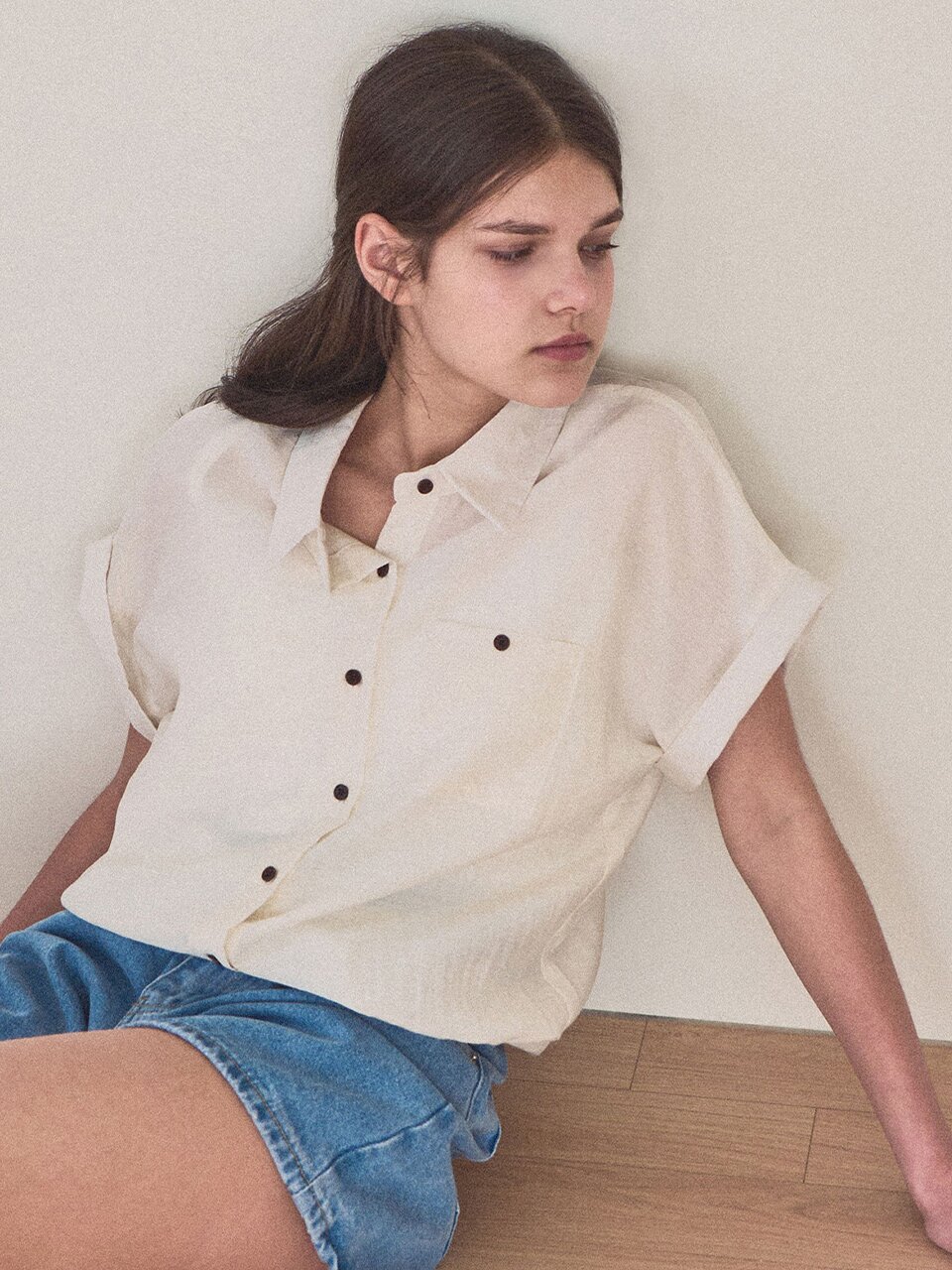 [3차] Linen string pocket sleeve shirt_3 Colors
