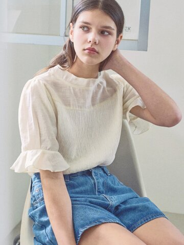 Mixed layered blouse_2 Colors