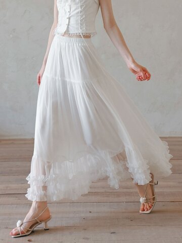 5/27 예약배송_LB_Romantic tulle ruffle skirt