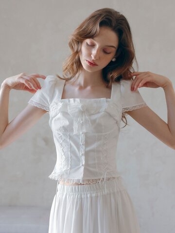 5/27 예약배송_LB_Romantic lace puff sleeve blouse