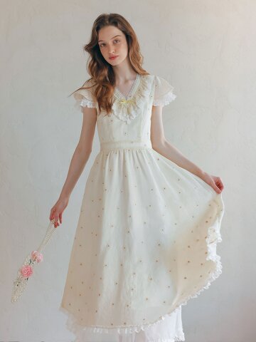 5/27 예약배송_LB_Daisy embroidered lace ruffle dress