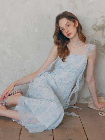 5/27 예약배송_LB_Floral chiffon sleeveless dress