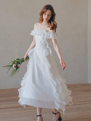 5/27 예약배송_LB_Off-shoulder ruffle dress