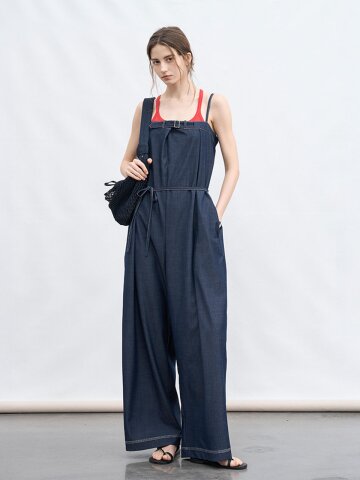TG_Denim wide leg jumpsuit