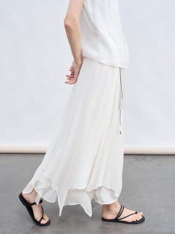 TG_Asymmetric draped skirt_2color