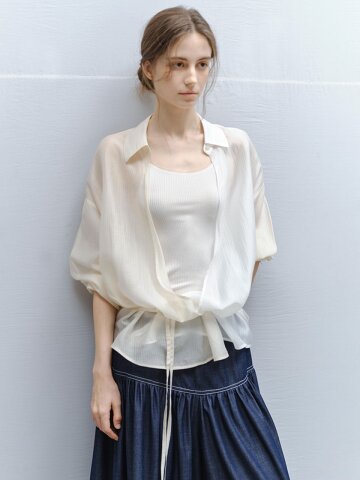 TG_Asymmetric drawstring blouse_2color