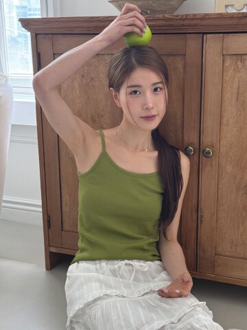 슬리브리스 컬러 저지탑 올리브