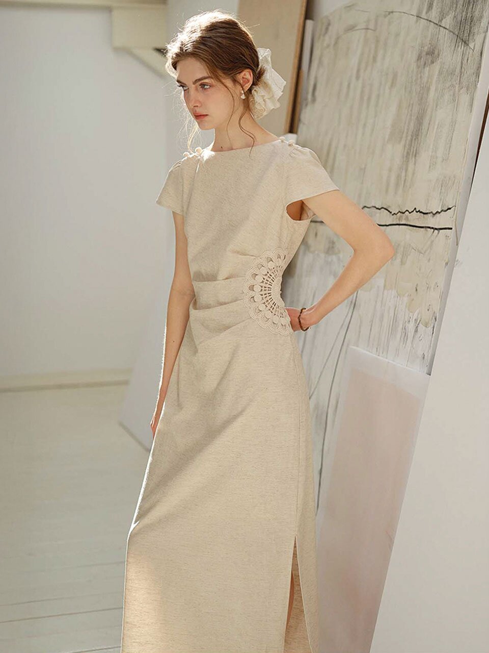 SR_Applique waist dress
