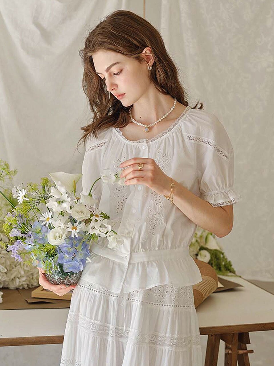 6/8 예약배송_SR_Puff sleeve heavy blouse