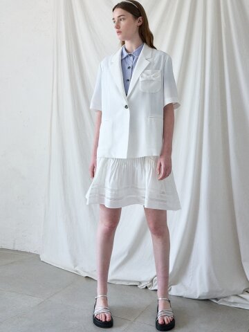TAILOR RIBBON SLIT JACKET_IVORY