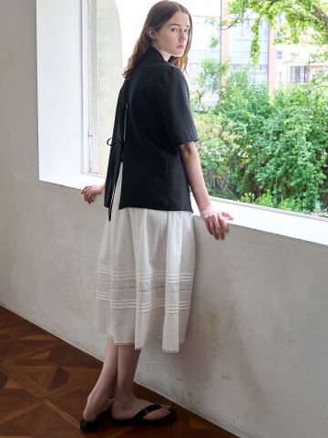 TAILOR RIBBON SLIT JACKET_BLACK