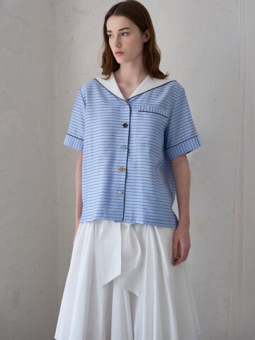 SAILOR LINE BLOUSE_LIGHT BLUE STRIPE