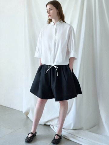 LACE TRIMMING STRING BLOUSE_IVORY