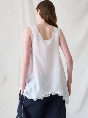 LACE BLOCK SLEEVELESS TOP_IVORY