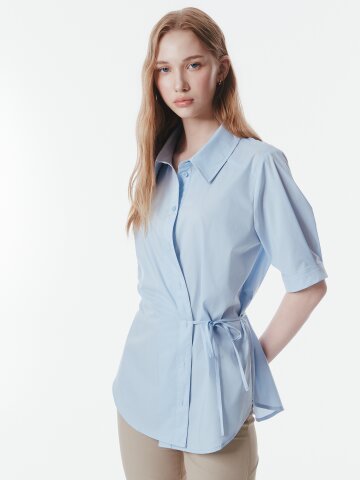 코튼 랩 셔츠 블라우스 