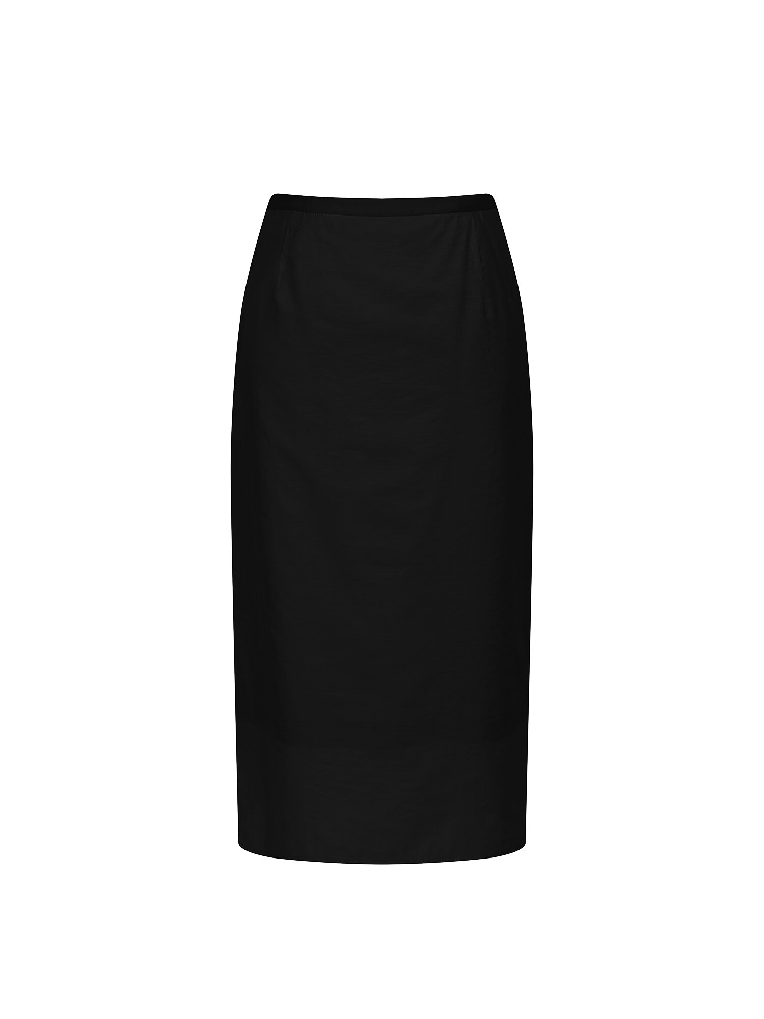 시스루 백 슬릿 H라인 스커트 (BLACK)