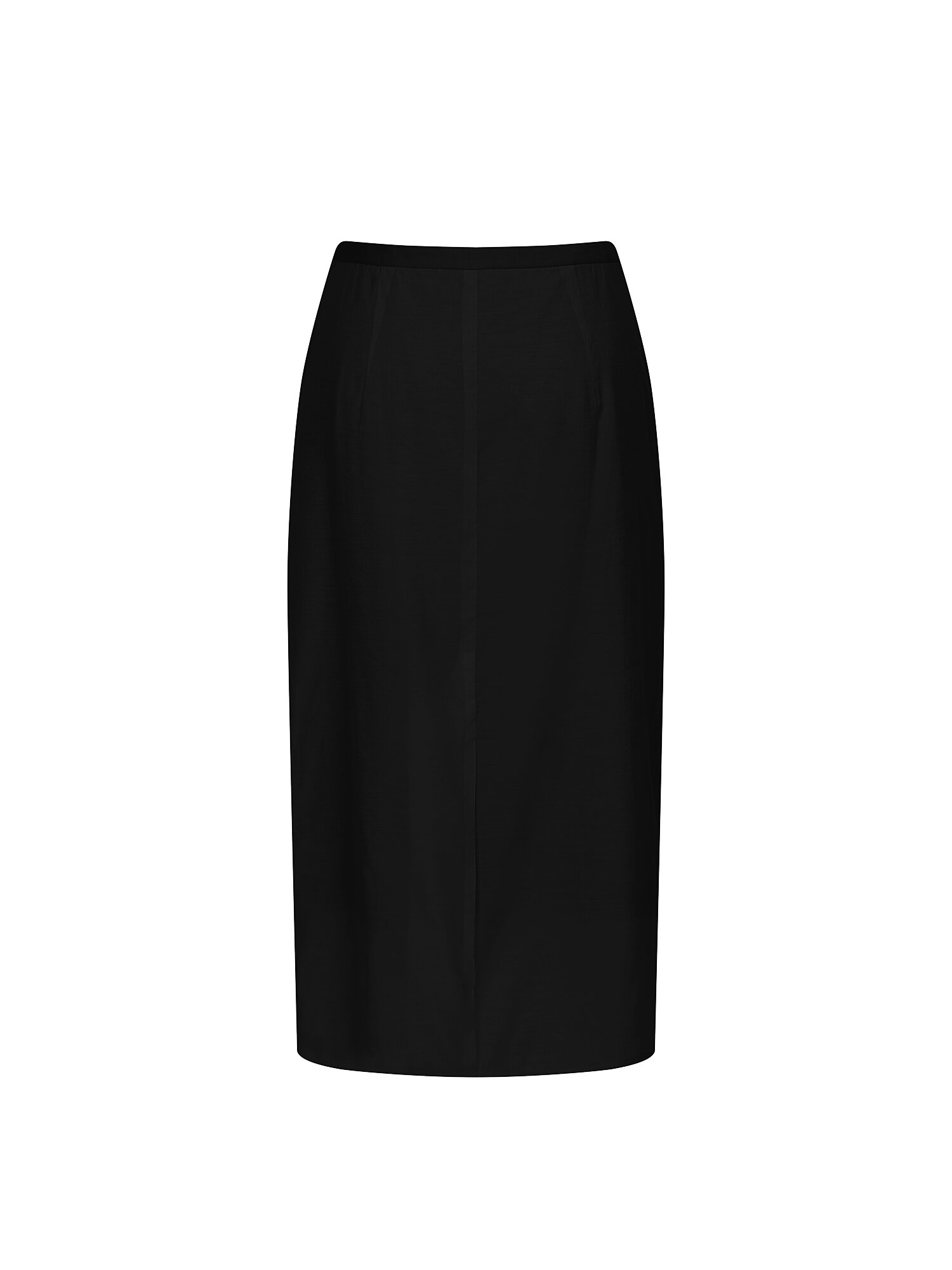 시스루 백 슬릿 H라인 스커트 (BLACK)