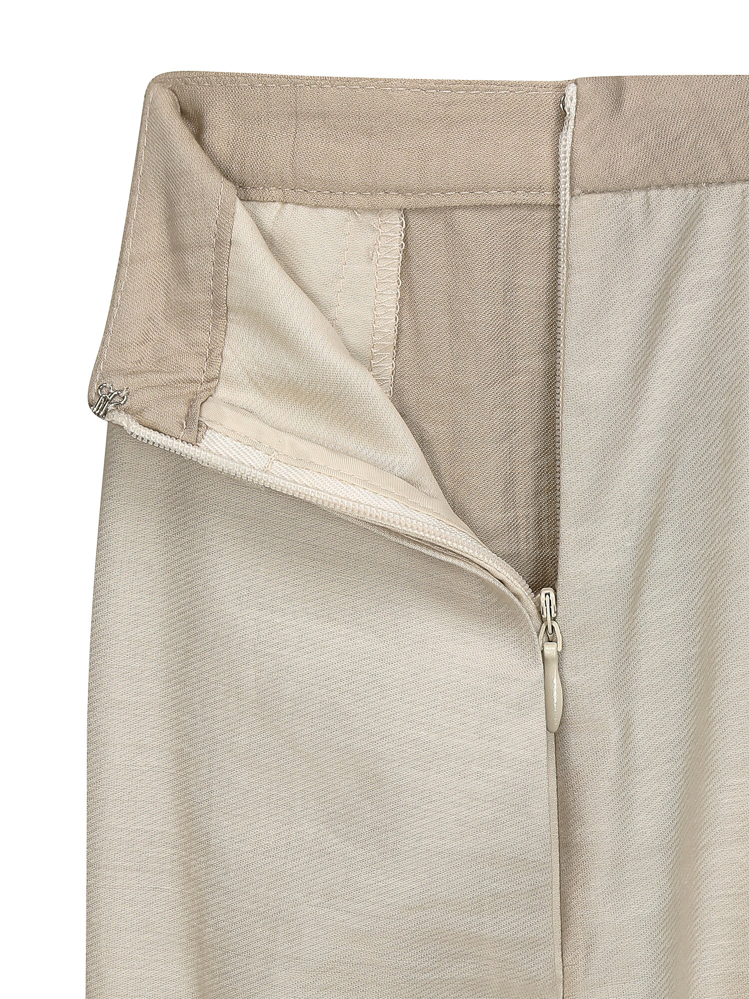 시스루 백 슬릿 H라인 스커트 (LIGHT BEIGE)